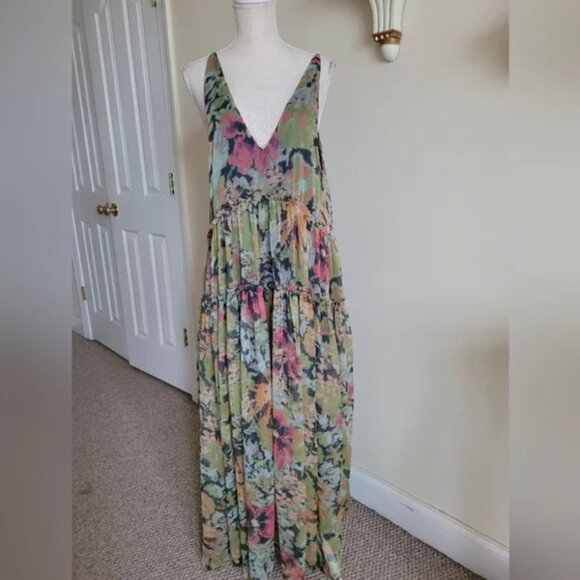 Free People Julianna Misty Maxi Open Back Dress Oversized size L - Picture 8 of 12